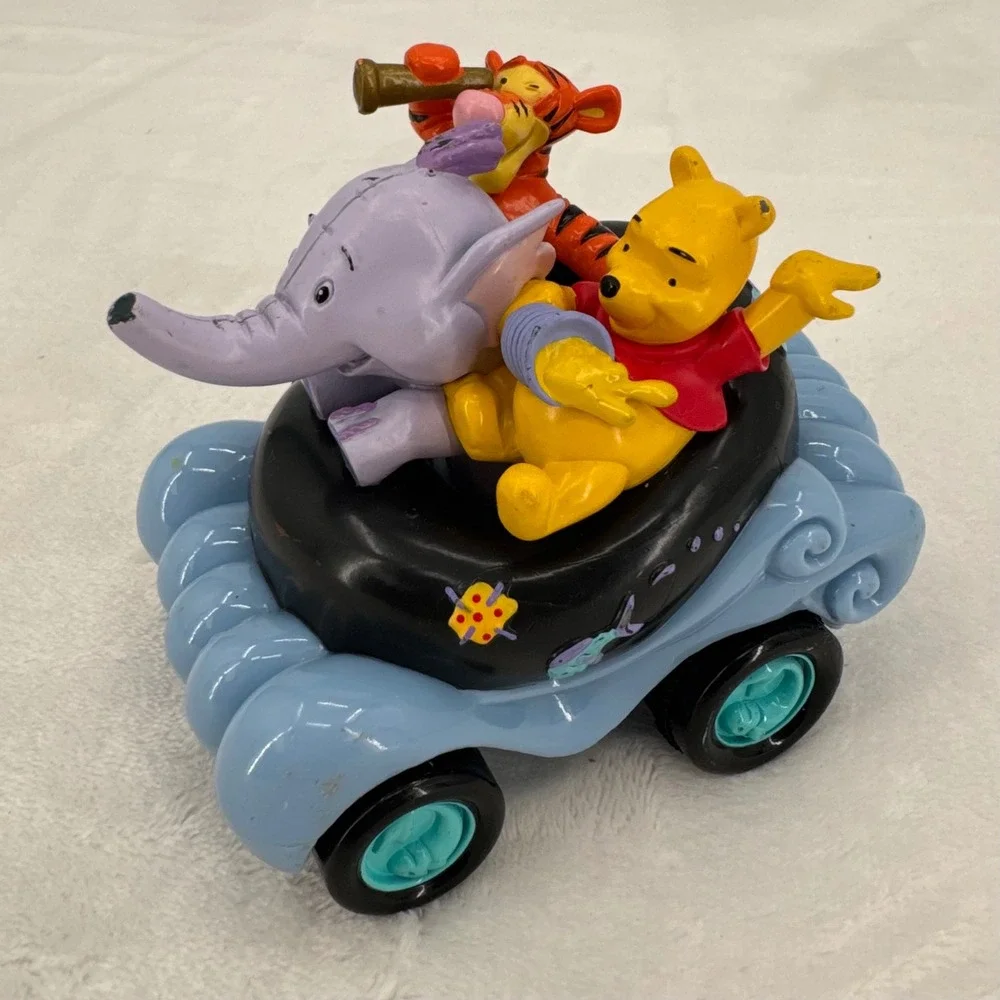 Vintage Disney Winnie the Pooh, Tigger & Lumpy Toy Heffalump Pull Back Car